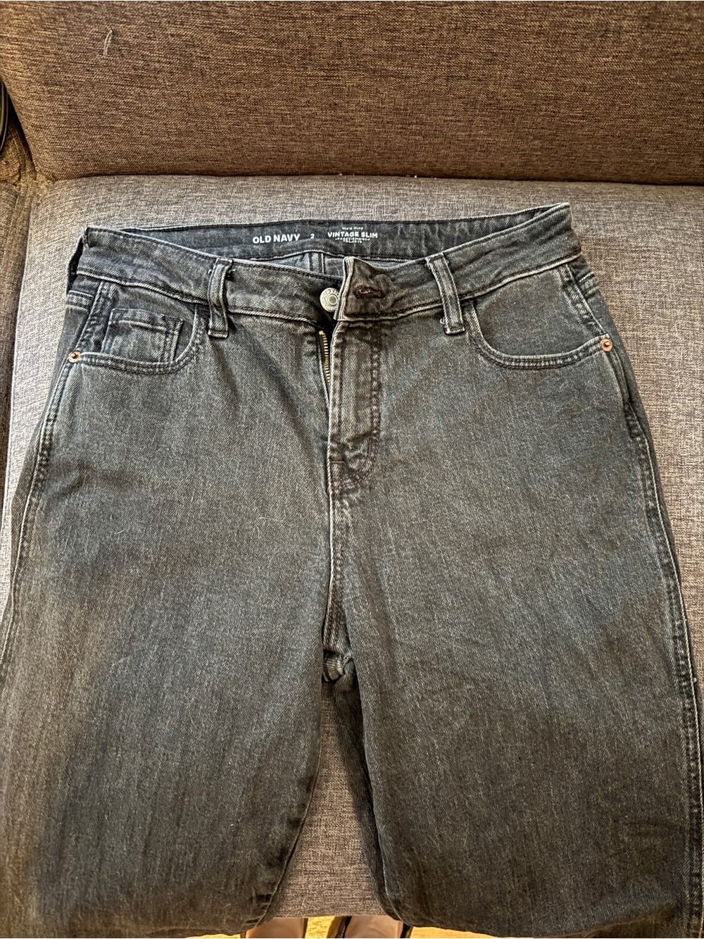 Old Navy Women's Charcoal High-Rise Slim Jeans
